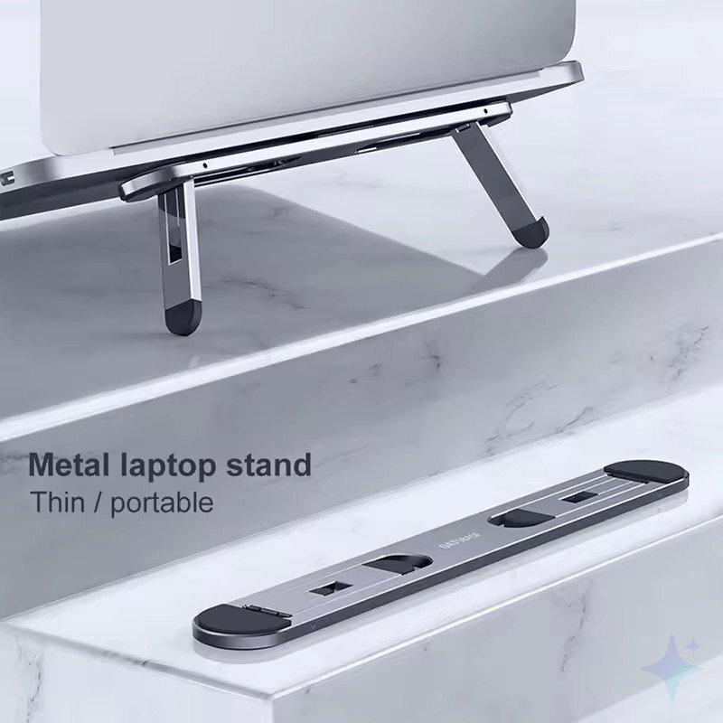 Foldable Aluminum Laptop Stand – Ultra-Slim Portable Notebook & Tablet Riser